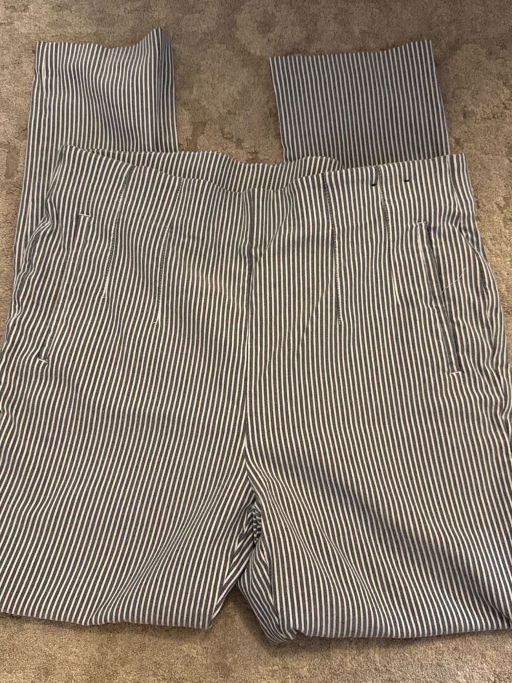 Rafaella Navy and White Pinstripe Trousers